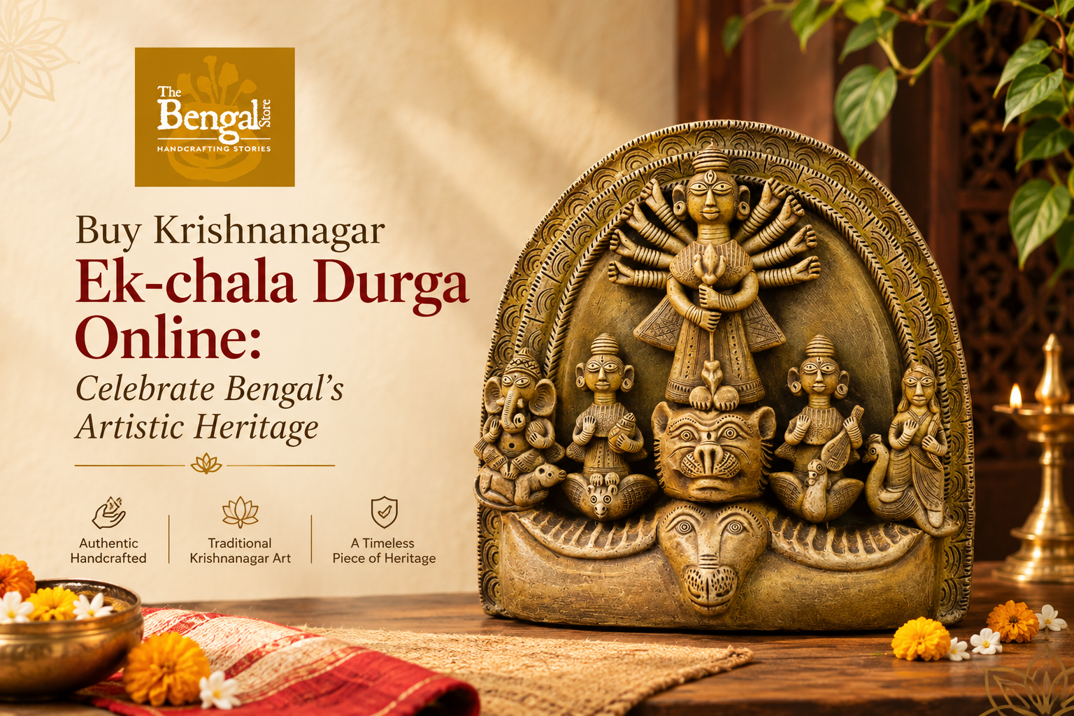 Buy Krishnanagar Ek-chala Durga Online: Celebrate Bengal's Artistic Heritage